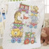 Herrschners Circus Train Baby Quilt Stamped Cross-Stitch Kit -Prym Clover Shop 050470 56328.1693400773