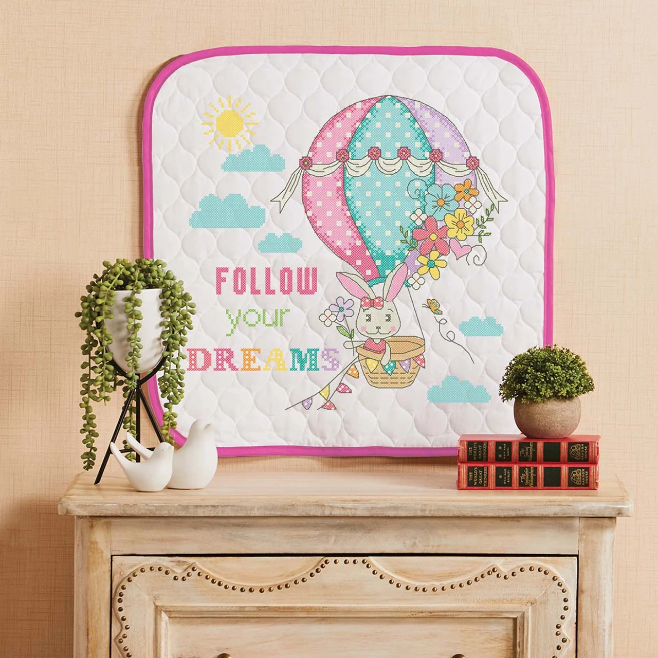 Herrschners Follow Your Dreams Wall Hanging Stamped Cross-Stitch Kit 3 Herrschners Follow Your Dreams Wall Hanging Stamped Cross-Stitch Kit