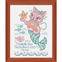 Herrschners MerKitten Birth Record Counted Cross-Stitch Kit
