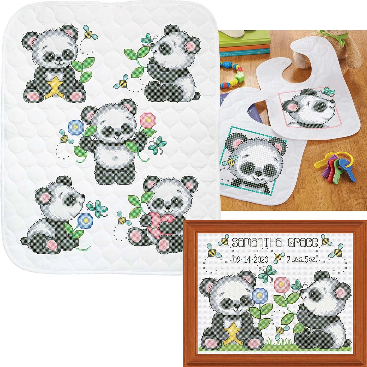 Herrschners Playful Pandas Set 3 Herrschners Playful Pandas Set
