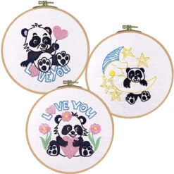 Craftways Panda Baby Hoop Set Stamped Embroidery