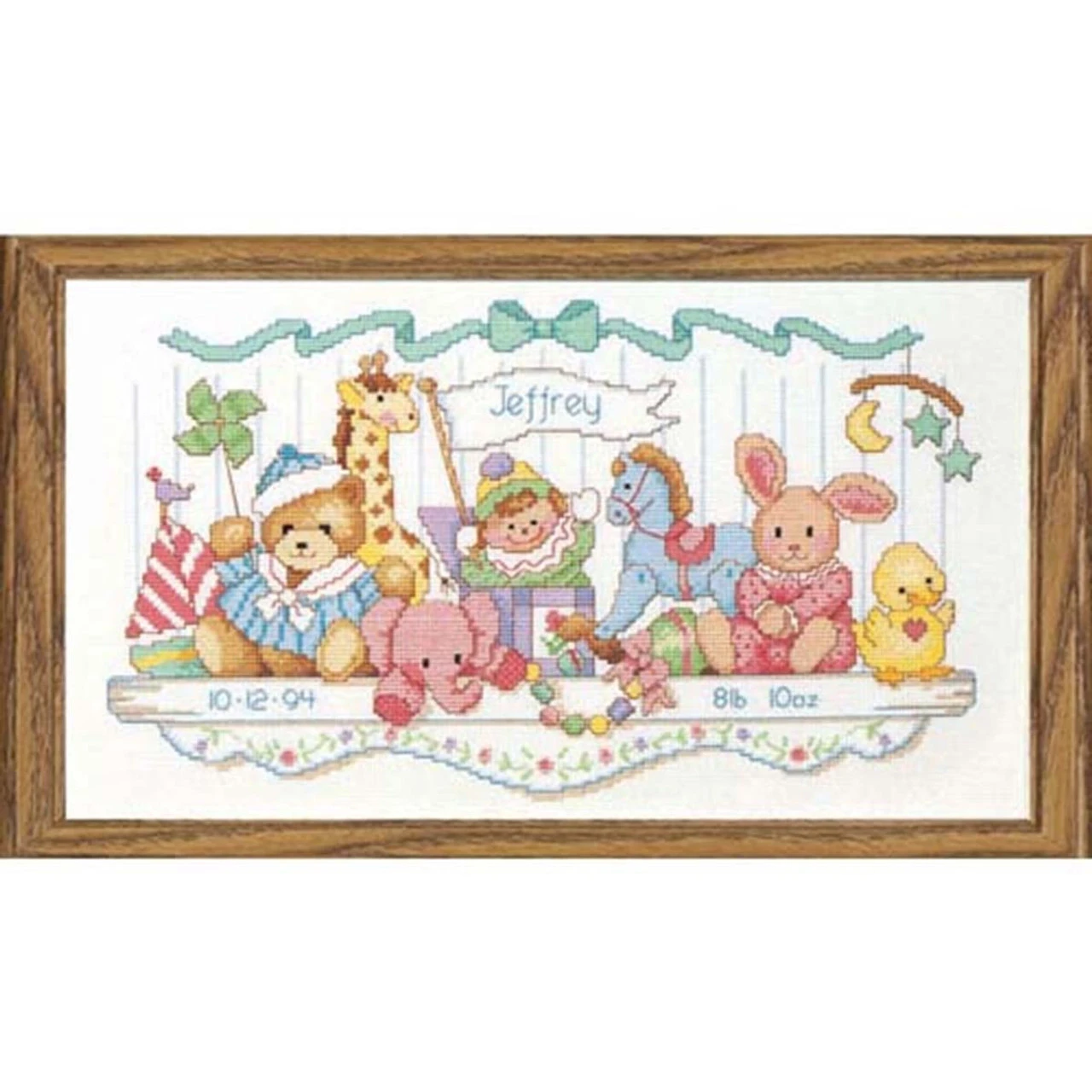 Dimensions Toy Shelf Birth Record Counted Cross-Stitch Kit 3 Dimensions Toy Shelf Birth Record Counted Cross-Stitch Kit