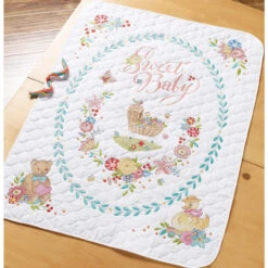 Bucilla Sweet Baby Quilt Stamped Cross-Stitch Kit