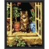 Orchidea Cat In Cottage Window Needlepoint Canvas -Prym Clover Shop 060114 74916.1693401707