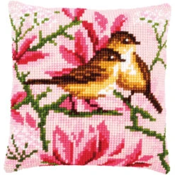 Vervaco Birds & Magnolia Pillow Needlepoint Kit