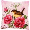 Vervaco Birds & Roses Pillow Needlepoint Kit -Prym Clover Shop 060626 41157.1693402060