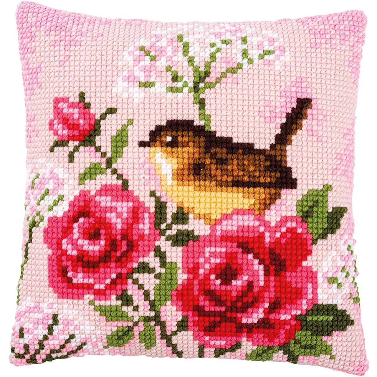 Vervaco Birds & Roses Pillow Needlepoint Kit 3 Vervaco Birds & Roses Pillow Needlepoint Kit