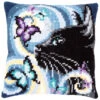 Vervaco Cat With Butterflies Pillow Cover Needlepoint Kit