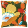 Vervaco Retro Flowers I Pillow Cover Needlepoint Kit -Prym Clover Shop 060667 93901.1693402115