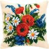 Vervaco Field Flowers Pillow Cover Needlepoint Kit -Prym Clover Shop 060681 38636.1693402132