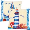 Vervaco Lighthouse & Sailboat Set Needlepoint Canvas -Prym Clover Shop 060686 77153.1693402144