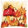 Vervaco Autumn Scene Pillow Cover Needlepoint Kit -Prym Clover Shop 061127 20640.1693402335
