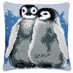Vervaco Penguins Pillow Cover Needlepoint Kit