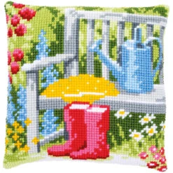 Vervaco My Garden Pillow Cover Needlepoint Kit