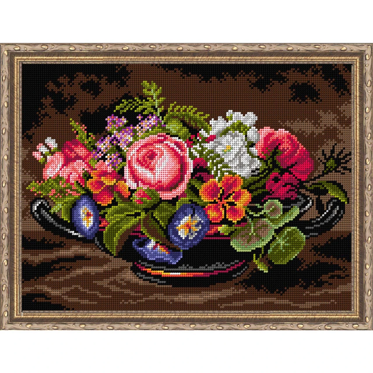 Orchidea Still Life With Pink Peonies Needlepoint Canvas 3 Orchidea Still Life With Pink Peonies Needlepoint Canvas