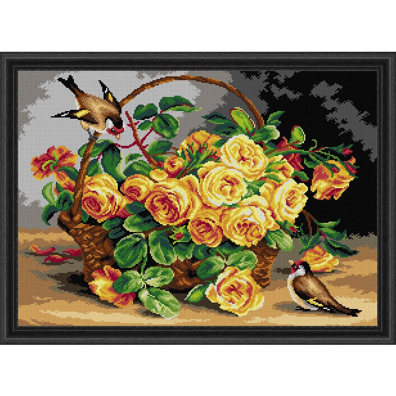 Orchidea Yellow Rose Basket Needlepoint Canvas 3 Orchidea Yellow Rose Basket Needlepoint Canvas
