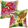 Orchidea Humming Brid & Exotic Flower Pillow Covers Set/2 Needlepoint Kit -Prym Clover Shop 069025 11622.1693403106
