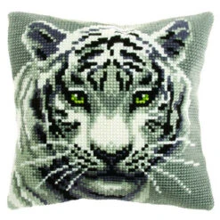 Orchidea White Tiger Pillow Needlepoint Kit