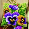 Orchidea Pansies Pillow Needlepoint Kit -Prym Clover Shop 069536 18550.1693403171