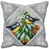 Orchidea Titmouse In Winter Grey Pillow Needlepoint Kit -Prym Clover Shop 069542 04087.1693403176