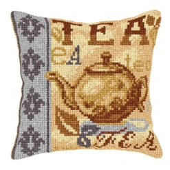 Orchidea Tea Pillow Cover Needlepoint Kit