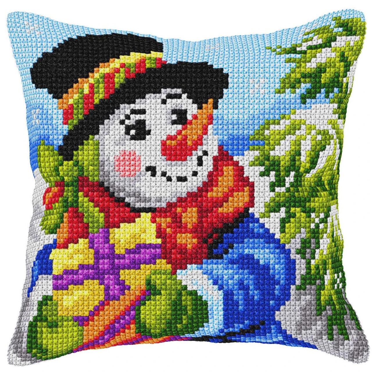 Orchidea Snowman Pillow Needlepoint Kit 3 Orchidea Snowman Pillow Needlepoint Kit