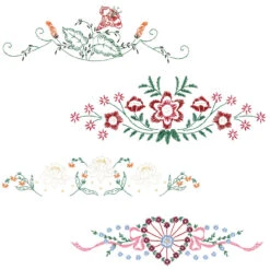 Herrschners Revival Pillowcase Pair Set Stamped Embroidery