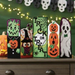 Herrschners Halloween Mantel Sitters Plastic Canvas Kit
