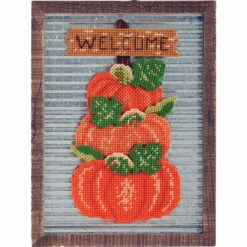 Herrschners Pumpkin Stack Wall Hanging Plastic Canvas Kit