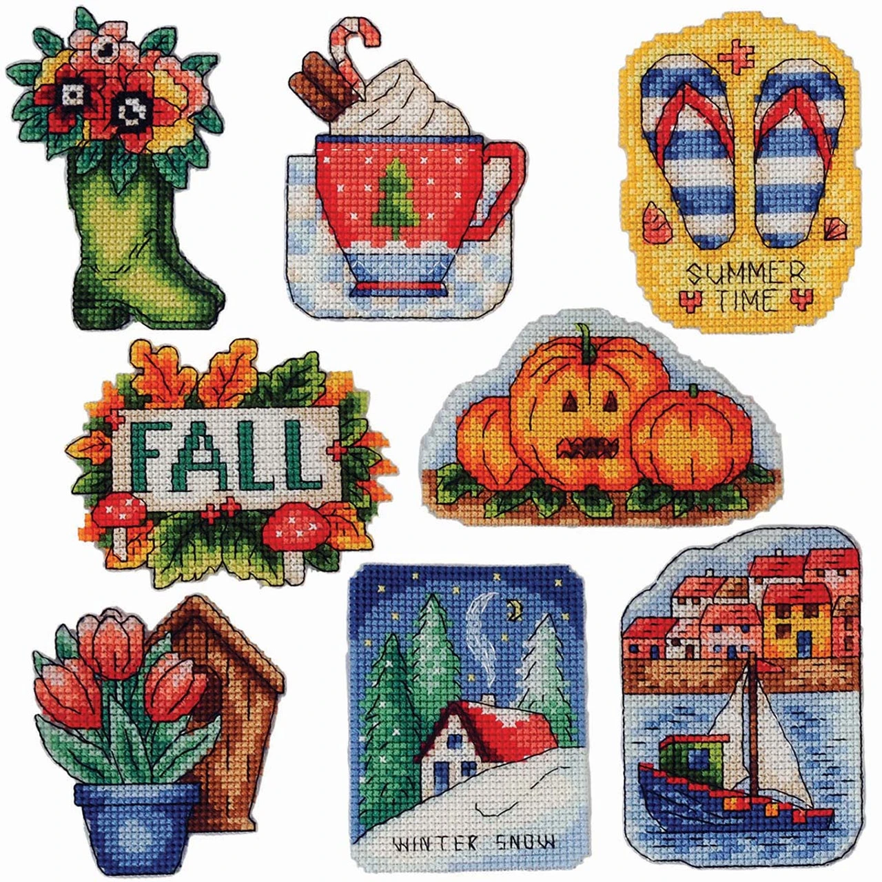 Herrschners Four Seasons Magnets Plastic Canvas Kit 3 Herrschners Four Seasons Magnets Plastic Canvas Kit