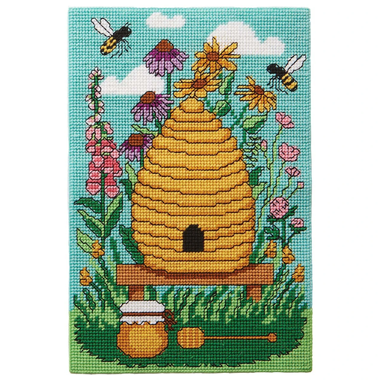 Herrschners Buzzy Bees Wall Hanging Plastic Canvas Kit 3 Herrschners Buzzy Bees Wall Hanging Plastic Canvas Kit