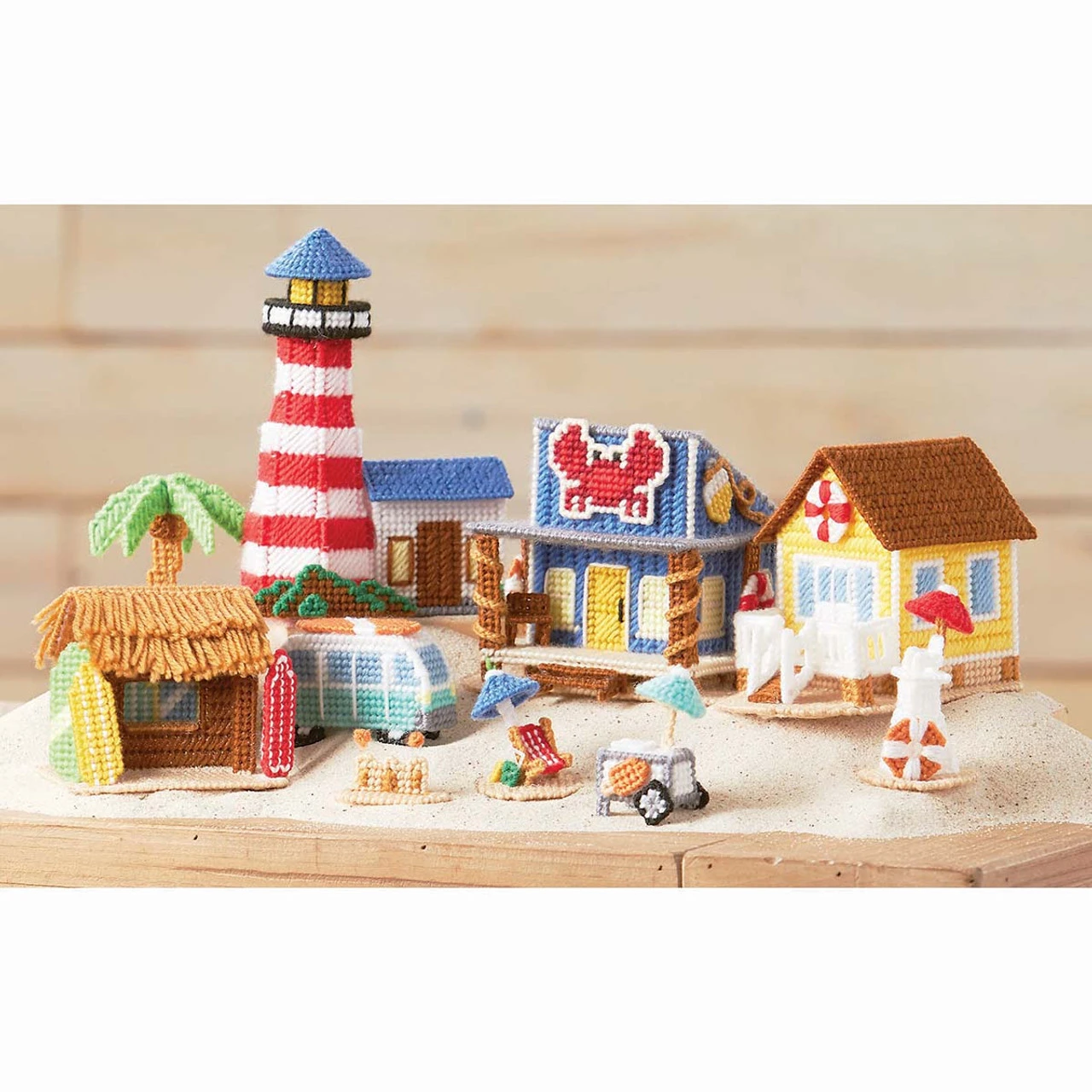 Herrschners Beach Life Village Plastic Canvas Kit 3 Herrschners Beach Life Village Plastic Canvas Kit