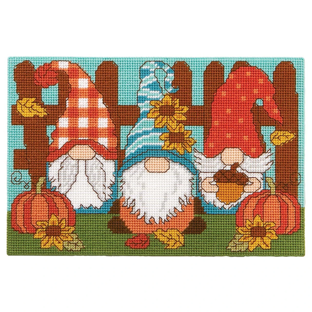 Herrschners Fall Y'all Gnomes Wall Hanging Plastic Canvas Kit 3 Herrschners Fall Y'all Gnomes Wall Hanging Plastic Canvas Kit