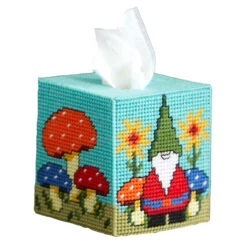 Herrschners Garden Gnomes Tissue Box Plastic Canvas Kit -Prym Clover Shop 270686 2 63953.1693433795