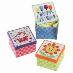 Herrschners Celebration Gift Boxes Plastic Canvas Kit