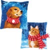 Vervaco Dog & Cat With Scarf Pillow Cover Set Needlepoint -Prym Clover Shop 520088 25509.1693461167
