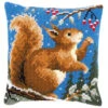 Vervaco Squirrel In Winter Pillow Cover Needlepoint Kit -Prym Clover Shop 525052 65195.1693461194
