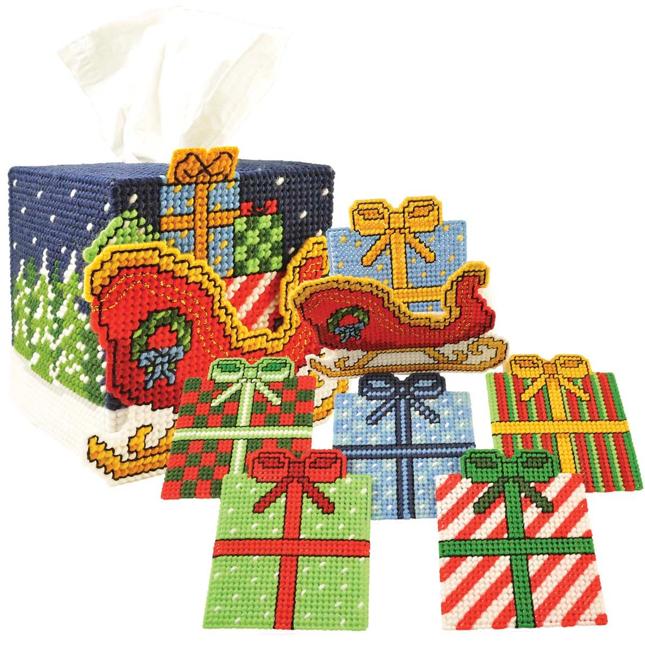 Herrschners Sleigh Ride Plastic Canvas Set 3 Herrschners Sleigh Ride Plastic Canvas Set