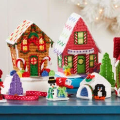 Herrschners North Pole Village Plastic Canvas Kit -Prym Clover Shop 570597 2 96928.1693467384