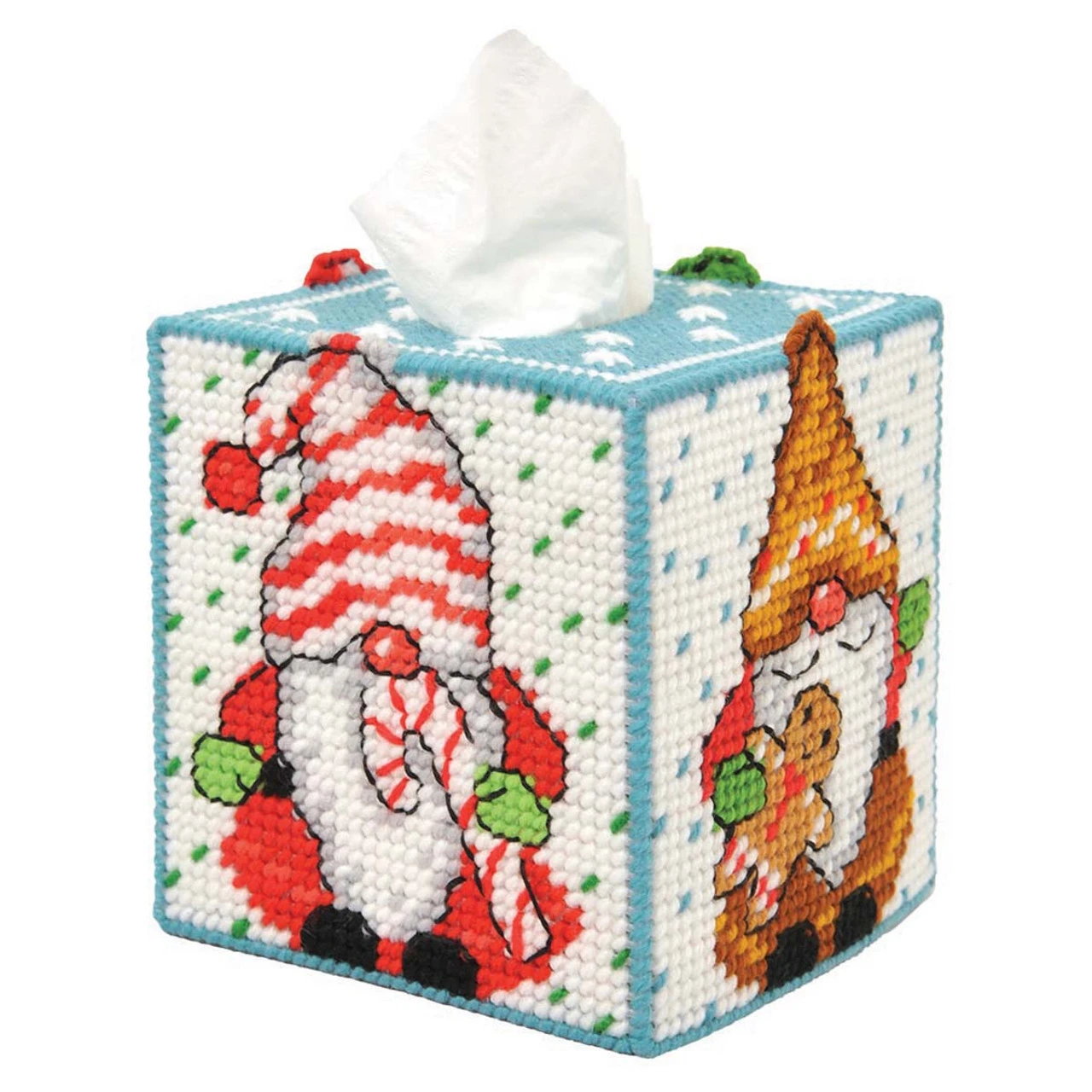 Herrschners Merry Gnomes Tissue Box Plastic Canvas Kit 3 Herrschners Merry Gnomes Tissue Box Plastic Canvas Kit