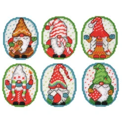 Herrschners Merry Gnomes Ornaments Plastic Canvas Kit