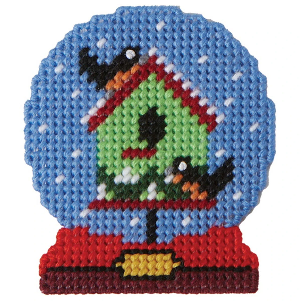 Herrschners Birdhouse Snow Globe Ornaments Plastic Canvas Kit 4 Herrschners Birdhouse Snow Globe Ornaments Plastic Canvas Kit - Image 2