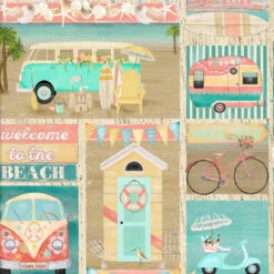Fabric Edition, Inc. Beach Travel Fabric Quarters Bundle Pre-Cut Fabric -Prym Clover Shop 748525 5 55350.1693479235